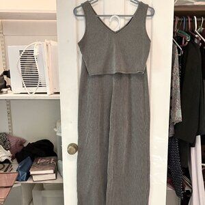 21 Saints Top and Pants Set. Black and Grey Stripe. Size M